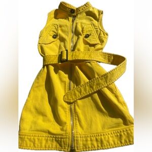 DSQUARED2 Yellow Sleeveless Dress with Belt - 6Y